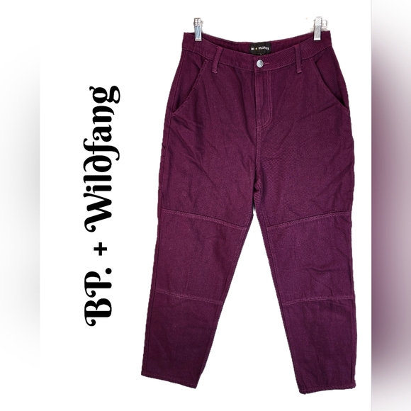 BP. + Wildfang Womens Jeans Sz 8 Purple Denim Utility Cargo Slight Barrel Leg - Picture 1 of 11